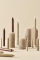 Świeca Rustic candle  linen  Ib Laursen  Ø3,8 cm H:23