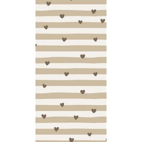 Papierowe serwetki brown hearts and natural stripes IB Laursen 10 x 20 cm   