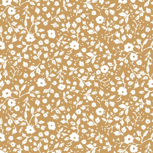 Papierowe serwetki  mustard w/flowers IB Laursen 12,5x 12,5 cm 
