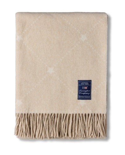 Pled / koc Icons signature star throw in recycled wool, beige Lexington  