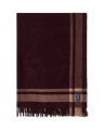 Pled Frame striped recycled wool throw, fig/fudge  Lexington