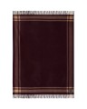 Pled Frame striped recycled wool throw, fig/fudge  Lexington