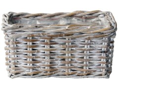 Prostokątny kosz ratanowy 30x15 white