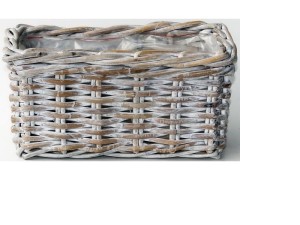 Prostokątny kosz ratanowy 60x23 white  