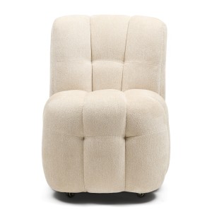 Krzesło Davos Dining Chair with wheels, soft weave  Off White Riviera Maison
