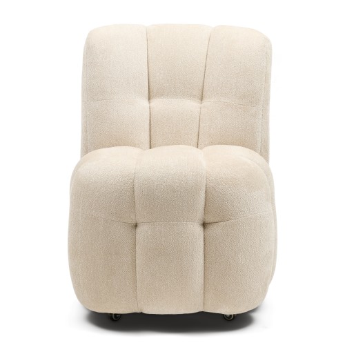 Krzesło Davos Dining Chair with wheels, soft weave  Off White Riviera Maison