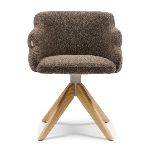Krzesło Burlington Swivel Dining Armchair, Mountain Weave Lush Brown  Riviera Maison
