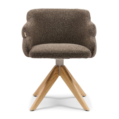 Krzesło Burlington Swivel Dining Armchair, Mountain Weave Lush Brown  Riviera Maison