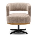 Krzesło Ceranova Swivel Dining Armchair, Tweed, Liver Grey Riviera Maison