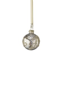 Bombka  świąteczna Monogram 6cm Lene Bjerre Srebro