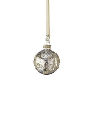 Bombka  świąteczna Monogram 6cm Lene Bjerre Srebro