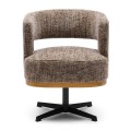 Krzesło Ceranova Swivel Dining Armchair, Tweed, Sepia Brown Riviera Maison