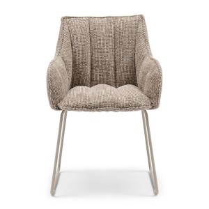Krzesło High Line Park Dining Armchair, Tweed, Liver Grey Riviera Maison