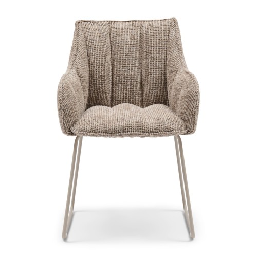 Krzesło High Line Park Dining Armchair, Tweed, Liver Grey Riviera Maison