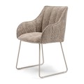 Krzesło High Line Park Dining Armchair, Tweed, Liver Grey Riviera Maison