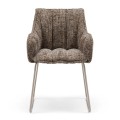 Krzesło High Line Park Dining Armchair, Tweed, Sepia Brown Riviera Maison