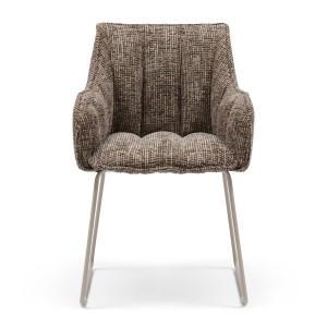 Krzesło High Line Park Dining Armchair, Tweed, Sepia Brown Riviera Maison 