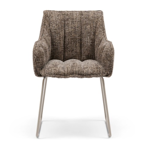 Krzesło High Line Park Dining Armchair, Tweed, Sepia Brown Riviera Maison 