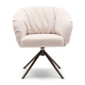 Krzesło Lugo Swivel Dining Armchair, Herringbone Linen, Soft Flax Riviera Maison