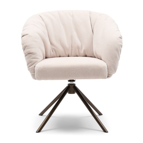 Krzesło Lugo Swivel Dining Armchair, Herringbone Linen, Soft Flax Riviera Maison    