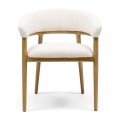 Krzesło Nantes Dining Armchair, Rich Tweed, Antique White Riviera Maison