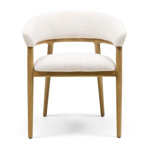Krzesło Nantes Dining Armchair, Rich Tweed, Antique White Riviera Maison