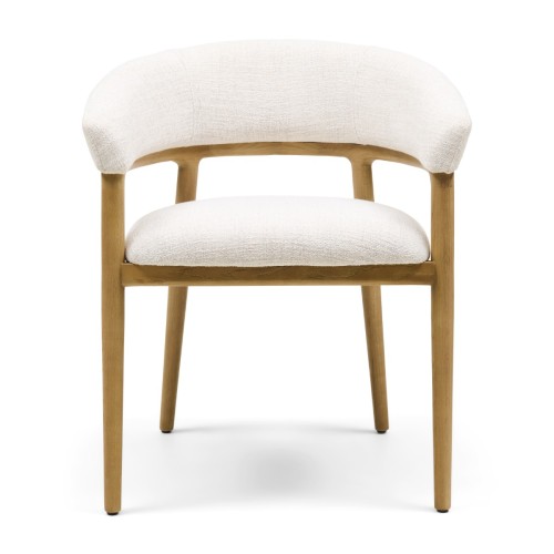 Krzesło Nantes Dining Armchair, Rich Tweed, Antique White Riviera Maison