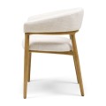 Krzesło Nantes Dining Armchair, Rich Tweed, Antique White Riviera Maison