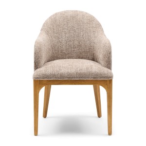 Krzesło Rozzano Dining Armchair, Tweed, Liver Grey Riviera Maison   