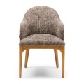 Krzesło Rozzano Dining Armchair, Tweed, Sepia Brown Riviera Maison