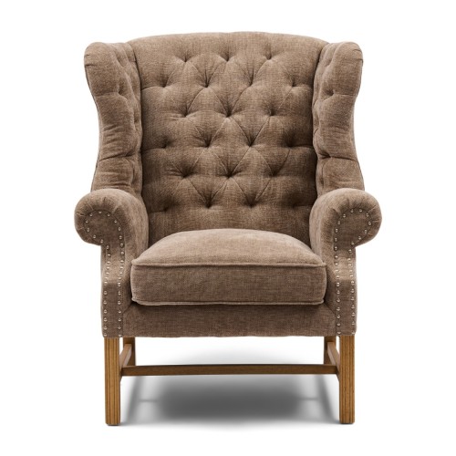 Fotel Franklin Park Wing Chair, Montmartre Weave, Warm Mushroom Riviera Maison 