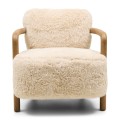Fotel Lech Armchair, Cloud Fur, Off White Riviera Maison