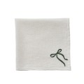 Serwetka Fiola Bow napkin 45x45 cm. white/green Lene Bjerre