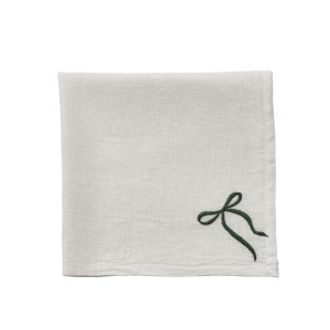 Serwetka Fiola Bow napkin 45x45 cm. white/green Lene Bjerre 