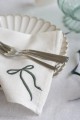 Serwetka Fiola Bow napkin 45x45 cm. white/green Lene Bjerre