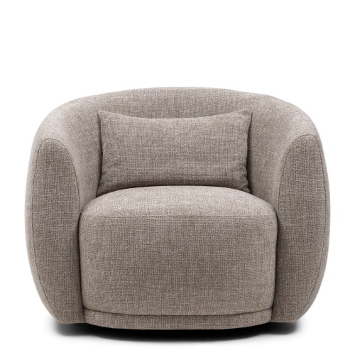 Fotel obrotowy Leonardo Swivel Armchair Bright Taupe Riviera Maison