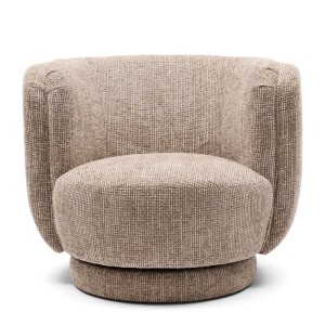 Fotel obrotowy Rozzano Swivel Armchair, Tweed, Liver Grey Riviera Maison