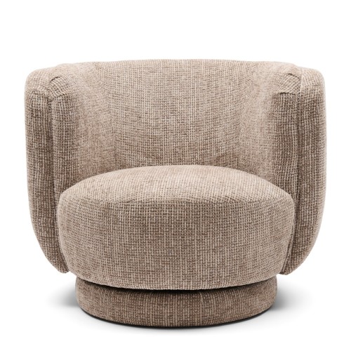 Fotel obrotowy Rozzano Swivel Armchair, Tweed, Liver Grey Riviera Maison