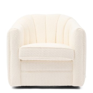 Fotel obrotowy St. Lewis Swivel Armchair, Manhattan Weave Ivory White Riviera Maison 