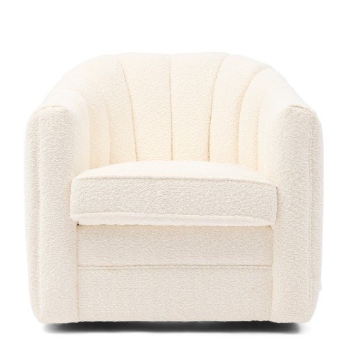 Fotel obrotowy St. Lewis Swivel Armchair, Manhattan Weave Ivory White Riviera Maison 