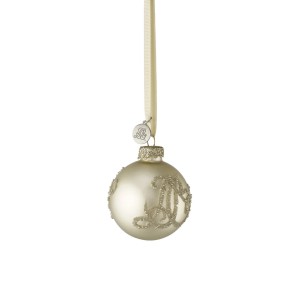 Bombka  świąteczna Monogram 6cm Lene Bjerre Biel