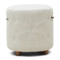Puf Bowery Footstool, Rich Tweed Antique White Riviera Maison