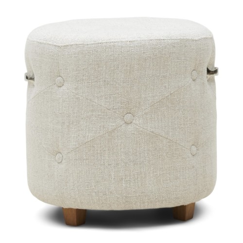 Puf Bowery Footstool, Rich Tweed Antique White Riviera Maison 