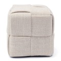 Puf Qbic Stool 40x45, Rich Tweed Antique White Riviera Maison