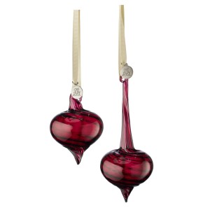 Ozdoba Milene ornament  Lene Bjerre h 14cm dark red set 2 szt 