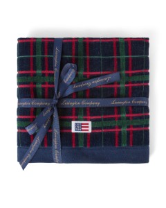 Ręcznik Checked navy/green towel set of 2  Lexington  