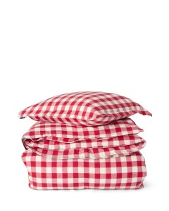 Zestaw pościeli Checked bed set cotton flannel, red/beige 200x200/50x70 x 2 Lexington  