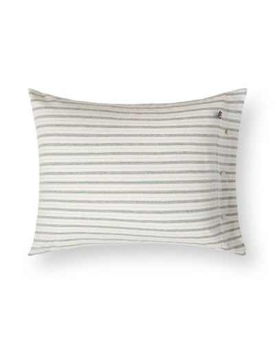Poszewka Striped pillowcase cotton flannel, white/green/beige  Lexington 40x40  