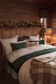 Zestaw pościeli Striped bed set cotton flannel, white/green/beige  Lexington
