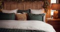 Zestaw pościeli Striped bed set cotton flannel, white/green/beige  Lexington